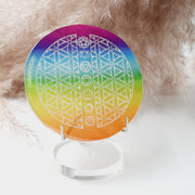 Selenite Rainbow Seven Chakra Charging Disc