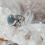 Sterling Silver Labradorite Crystal Ring