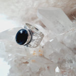 Sterling Silver Black Onyx Crystal Ring