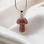 Magic Mushroom Strawberry Aventurine Crystal Pendant