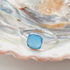 Sterling Silver Square Shaped Blue Onyx Crystal Ring Sterling Silver Rings