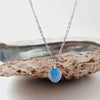 Sterling Silver Faceted Blue Onyx Crystal Oval Shaped Pendant Sterling Silver Pendants