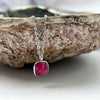 Faceted Crystal Ruby Small Square Shaped Pendant Charms & Pendants