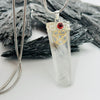 Quartz Pentacle Pendant Encased In White Metal With A Garnet Cabochon Charms & Pendants