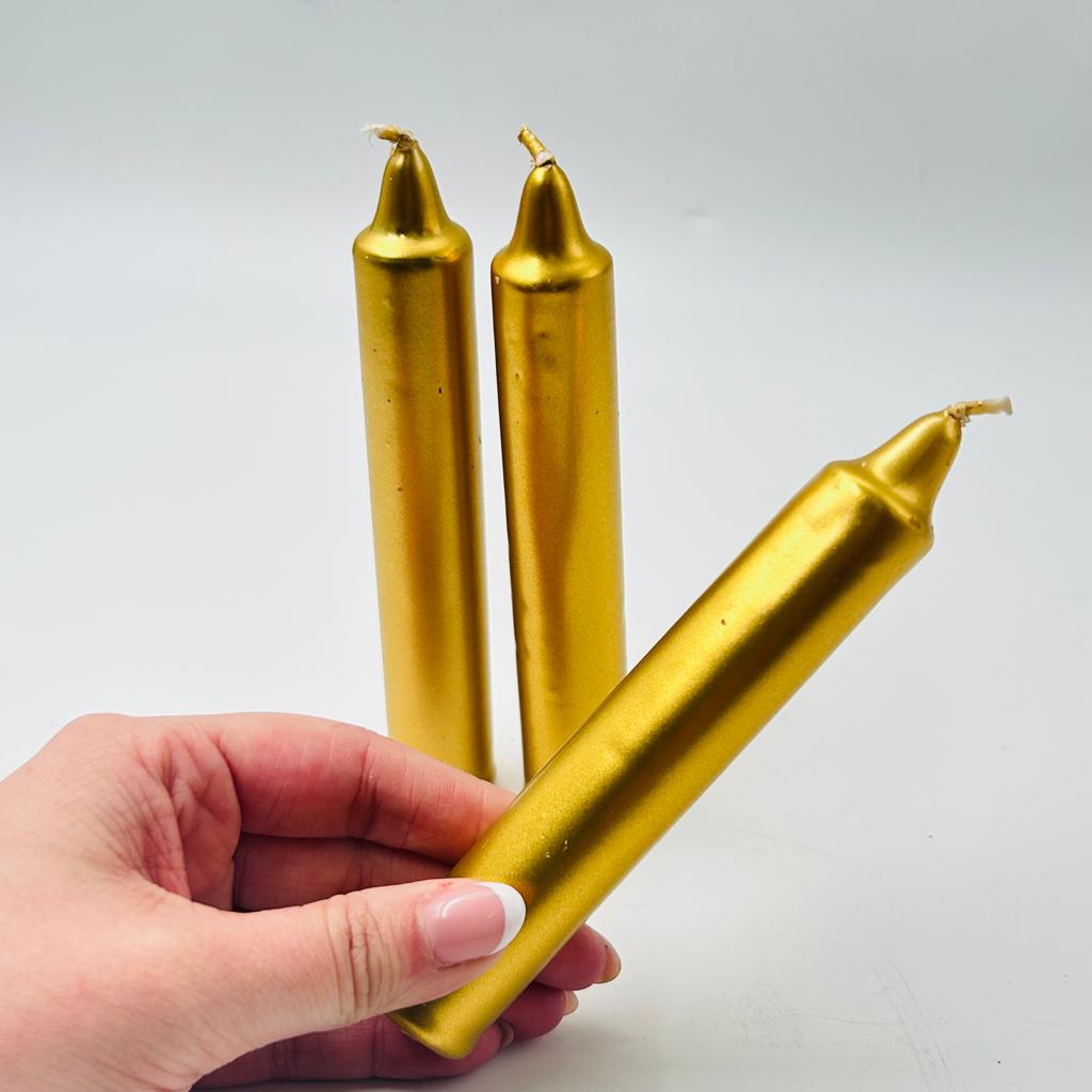 Gold Solid Coloured Ritual Candles – The Crystal Spirits