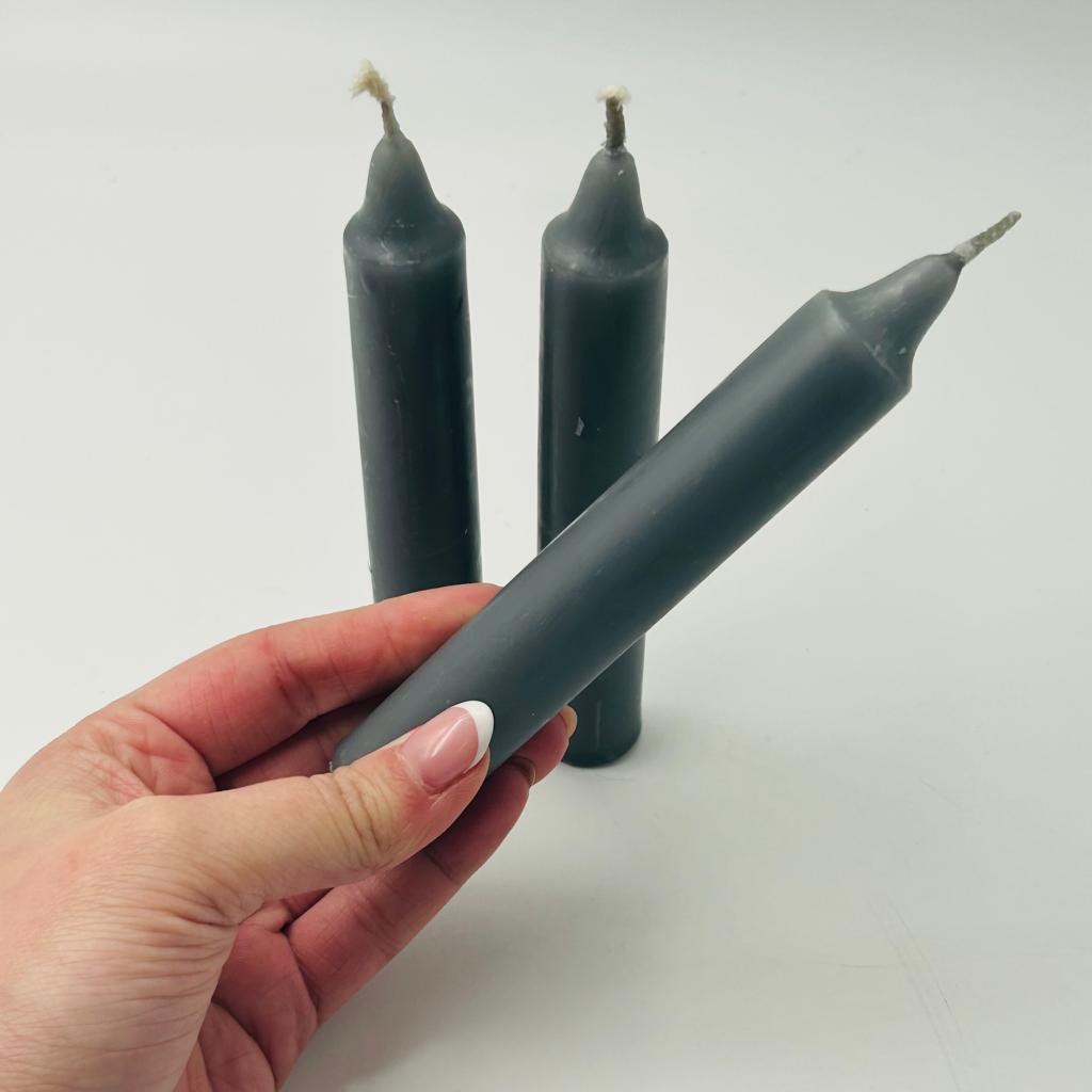 Grey Solid Coloured Ritual Candles – The Crystal Spirits