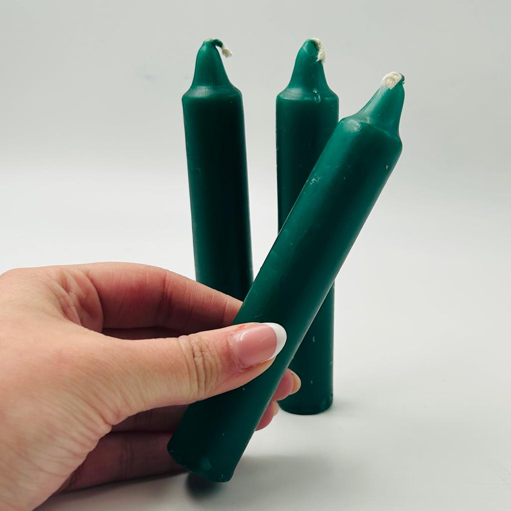 Green Solid Coloured Ritual Candles – The Crystal Spirits