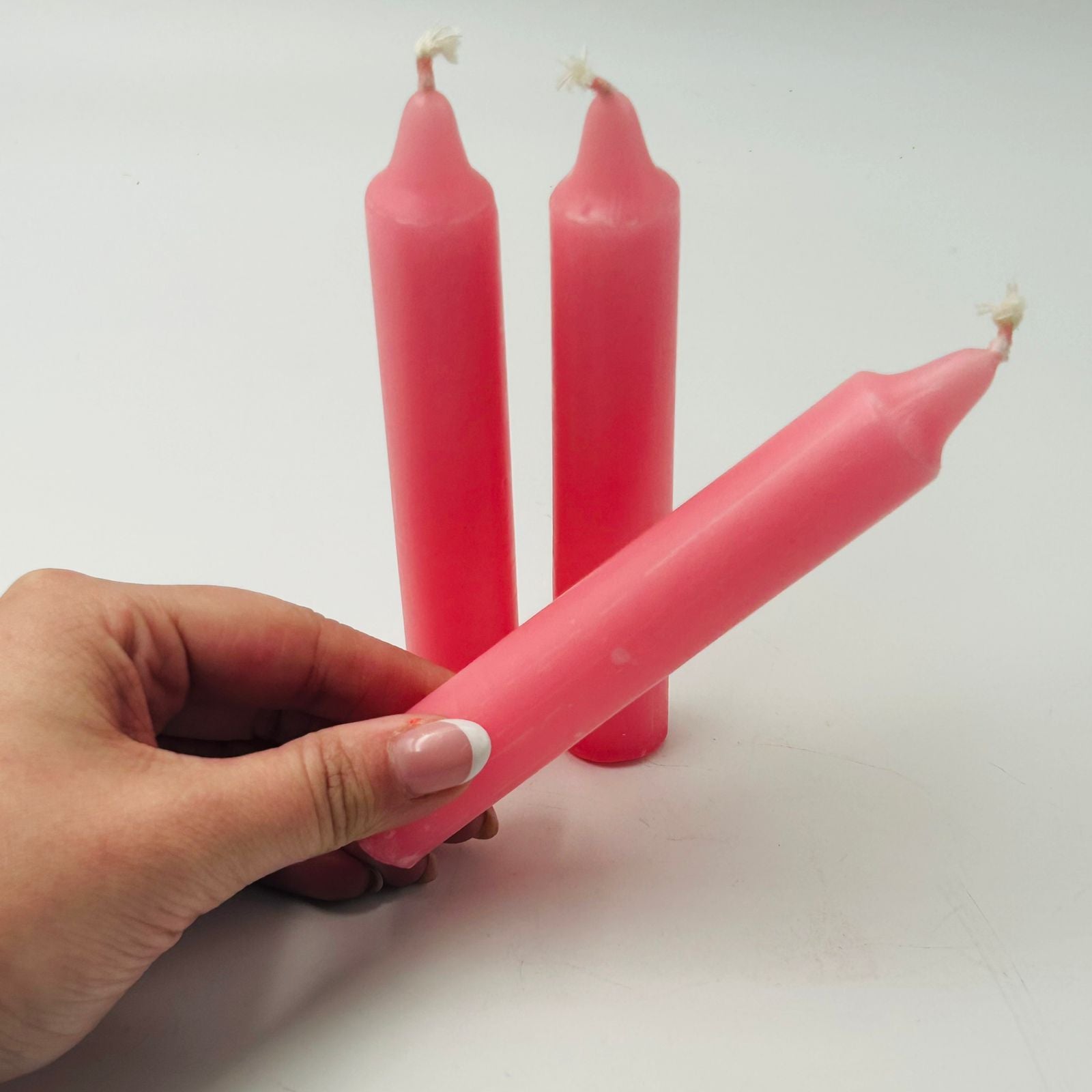 Pink Solid Coloured Ritual Candles – The Crystal Spirits