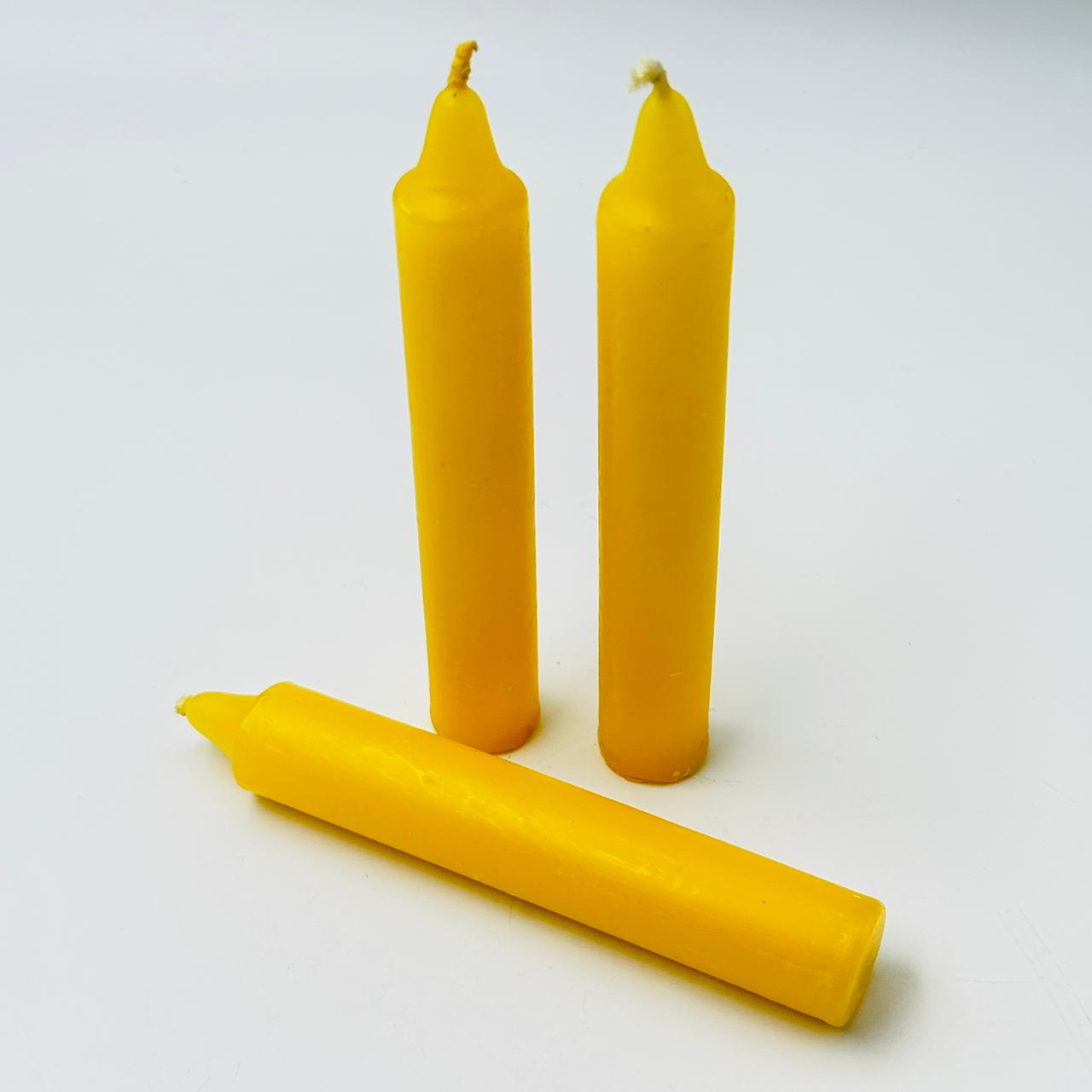 Yellow Solid Coloured Ritual Candles – The Crystal Spirits
