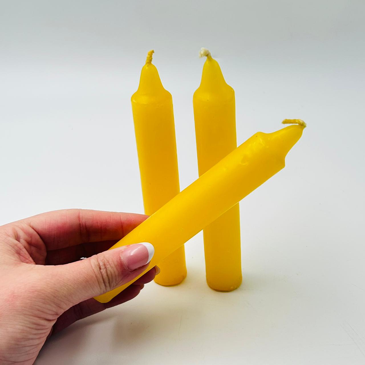 Yellow Solid Coloured Ritual Candles – The Crystal Spirits