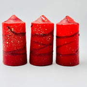 Red Speckled Pillar Candles