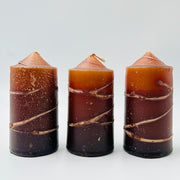 Brown Speckled Pillar Candles