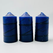 Blue Speckled Pillar Candles