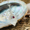 Vogel Shaped Double Terminated Quartz Pendulum with Garnet Cabachon Crystal Pendulums