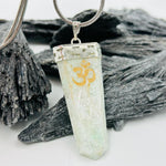 Amazonite Tabby Genuine Crystal Pendant with Om Symbol