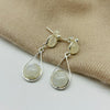 Celestial Elegance: Sterling Silver Duo-Moonstone Cabochon Earrings