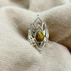 Elven Sterling Silver Tiger's Eye Cabochon Crystal Ring