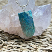 Chrysocolla Crystal Tongue Pendant