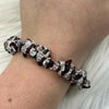 Garnet and Clear Quartz Chip Gemstone Bracelet Crystal Bracelet