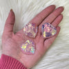 Pink Heart Shaped Aura Quartz Crystal