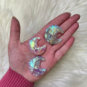 Pink Half Moon Shaped Aura Quartz