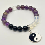 Yin Yang Focus Psychic Balance Crystal Gemstone Bracelet