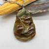 Brown Green Jade Crystal Of Prosperity (Rat and Plum Carving) Pendant