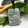 White Jade Bat And Auspicious Peach Pendant