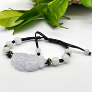 Lavender Jade Koi Fish  Macrame Bracelet