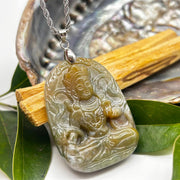 Green Jade Carved Lakshmi Pendant