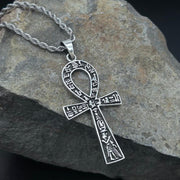 Egyptian Hieroglyphics Ankh Sterling Silver Pendant