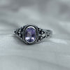 Sterling Silver Ring with Faceted Amethyst Crystal Sterling Silver Rings