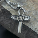 Ankh With Eye Of Horus Sterling Silver Pendant