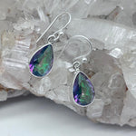 Sterling Silver Mystic Topaz Crystal  Drop Earrings