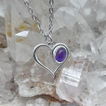 Amethyst Sterling Silver Heart With Gemstone