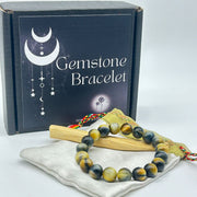 Blue Tigers eye (Hawks eye) Genuine Gemstone Bracelets