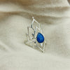 Elven Sterling Silver Faceted Blue Sapphire Crystal Ring