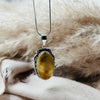 Sterling Silver Golden Rutile Quartz Cabochon Pendant Sterling Silver Pendants