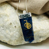 Sodalite Tabby White Metal Pendant With Reiki Symbol Pendants