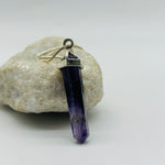 Amethyst Crystal White Metal Pendant XL