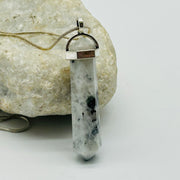 XL - Moonstone Crystal White Metal Pendant