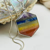 Seven Layered Crystal Hexagon Pendant Charms & Pendants
