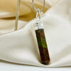 Unakite White Metal Crystal Pendant for Emotional Balance Charms & Pendants