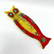 Full Length Red Mosaic Owl Incense Stick Holder