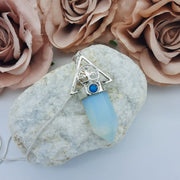Opalite  Magical- Tree Of Life Triangle Protection Pendant