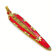 Red Mosaic Ganesha Incense Holder