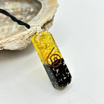 Black Tourmaline and Citrine Orgonite Pendant for Protected Prosperity