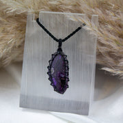 Sugilite Crystal Macramé Pendant