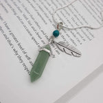 Aventurine With Feather Crystal Pendant