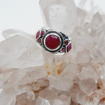 7 Stone Ruby Sterling Silver Ring